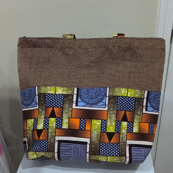 never used Colorful Geometric Tote Bag - Picture 1 of 5